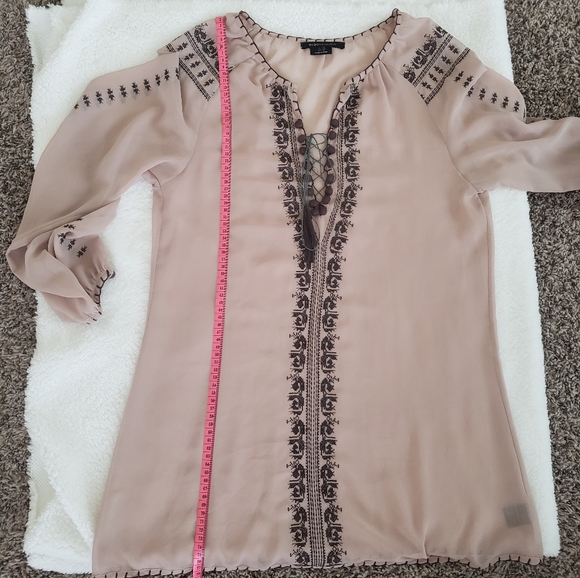 BCBGMaxazria tunic size 0 long sleeve old pink color - Picture 7 of 11
